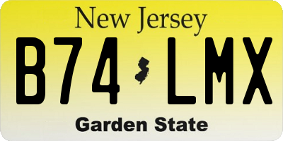 NJ license plate B74LMX