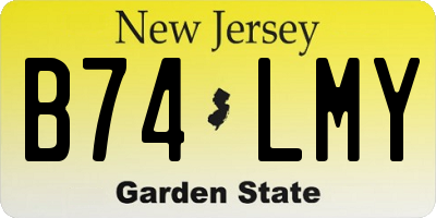NJ license plate B74LMY
