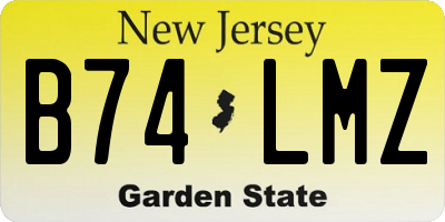 NJ license plate B74LMZ