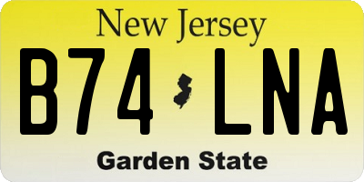 NJ license plate B74LNA