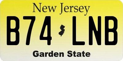 NJ license plate B74LNB