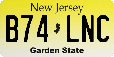 NJ license plate B74LNC