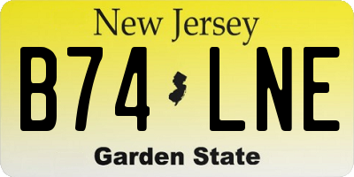 NJ license plate B74LNE