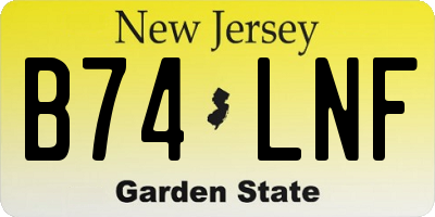 NJ license plate B74LNF