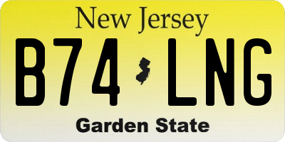NJ license plate B74LNG