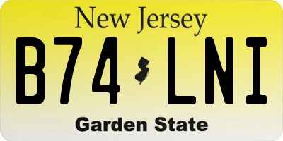 NJ license plate B74LNI