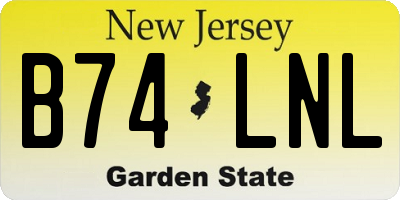 NJ license plate B74LNL