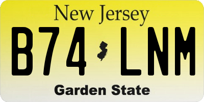 NJ license plate B74LNM