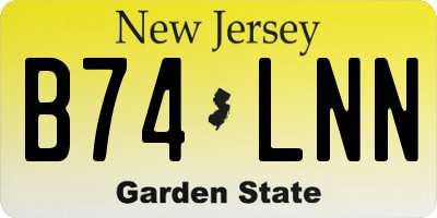 NJ license plate B74LNN