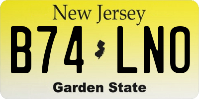 NJ license plate B74LNO