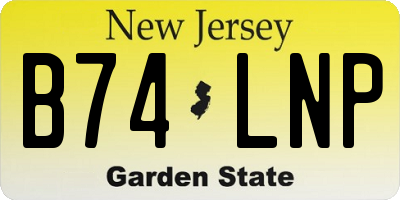 NJ license plate B74LNP