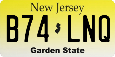 NJ license plate B74LNQ