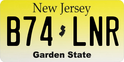 NJ license plate B74LNR