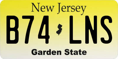 NJ license plate B74LNS