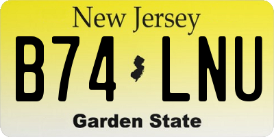 NJ license plate B74LNU