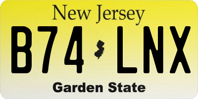 NJ license plate B74LNX