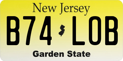 NJ license plate B74LOB
