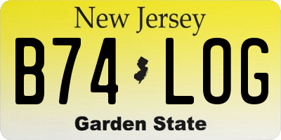 NJ license plate B74LOG