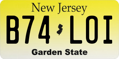 NJ license plate B74LOI