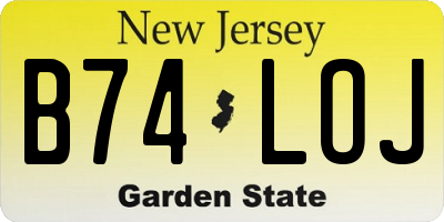 NJ license plate B74LOJ