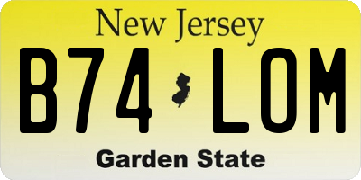 NJ license plate B74LOM