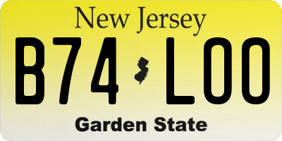 NJ license plate B74LOO