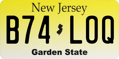 NJ license plate B74LOQ