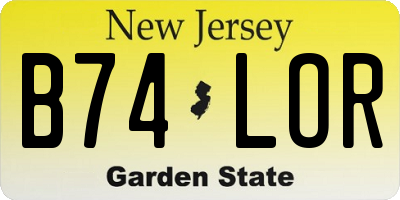 NJ license plate B74LOR