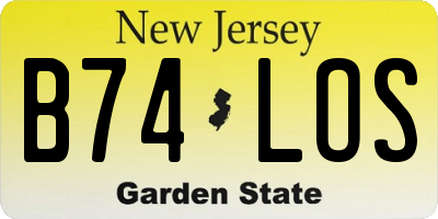 NJ license plate B74LOS