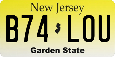 NJ license plate B74LOU