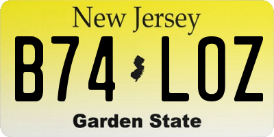 NJ license plate B74LOZ