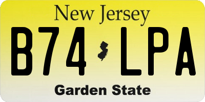 NJ license plate B74LPA