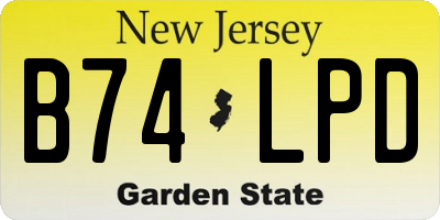 NJ license plate B74LPD
