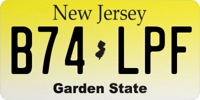 NJ license plate B74LPF