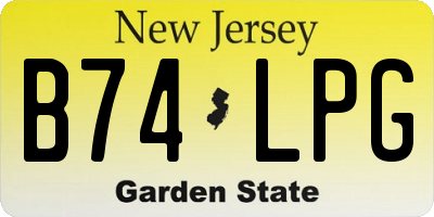 NJ license plate B74LPG