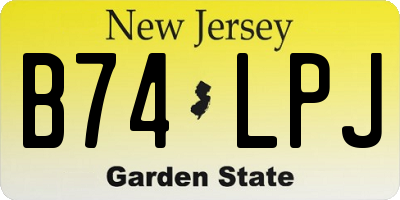 NJ license plate B74LPJ