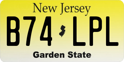 NJ license plate B74LPL