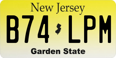 NJ license plate B74LPM