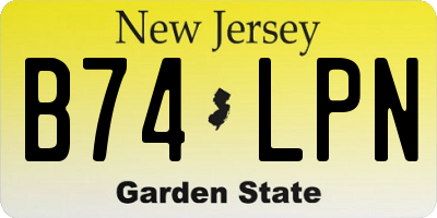 NJ license plate B74LPN