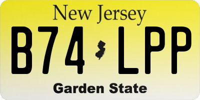 NJ license plate B74LPP