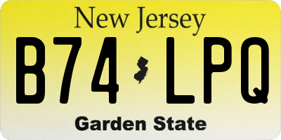 NJ license plate B74LPQ