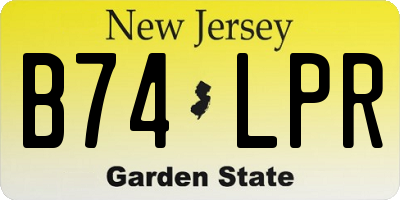 NJ license plate B74LPR