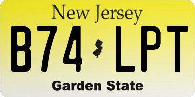NJ license plate B74LPT