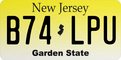 NJ license plate B74LPU