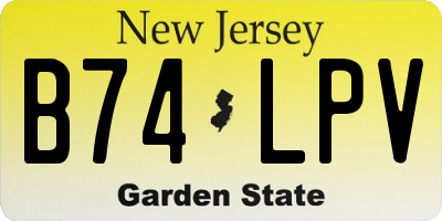 NJ license plate B74LPV