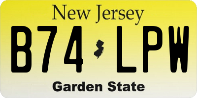 NJ license plate B74LPW