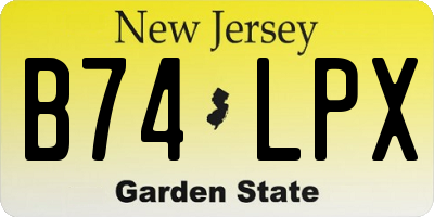 NJ license plate B74LPX