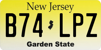 NJ license plate B74LPZ