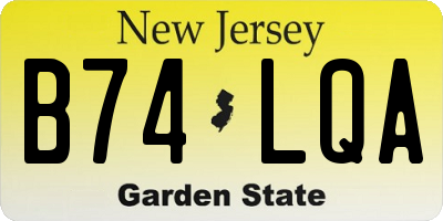 NJ license plate B74LQA