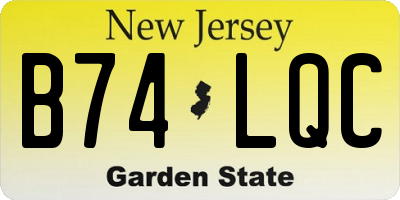 NJ license plate B74LQC